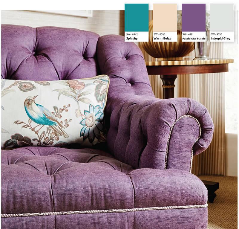 tufted purple chair that exudes luxury 